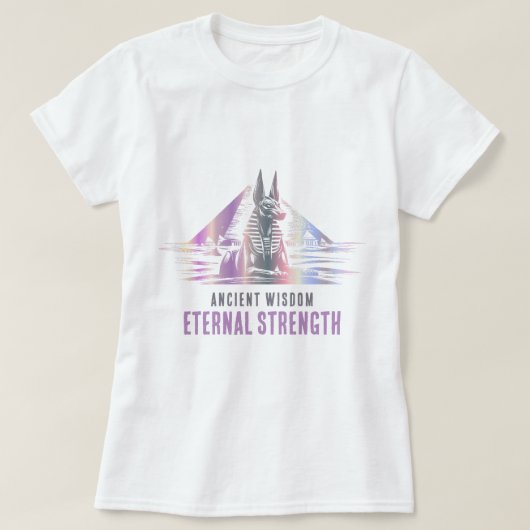 古代の知恵、永遠の力 - メタリック Tシャツ (デザイン正面)