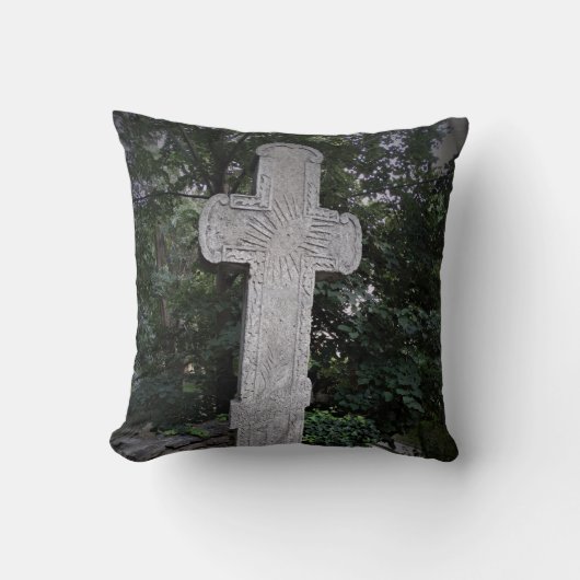 古代の石のクロスフォトクッション クッション (正面)