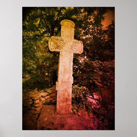 古代の石十字写真ポスター ポスター (正面)