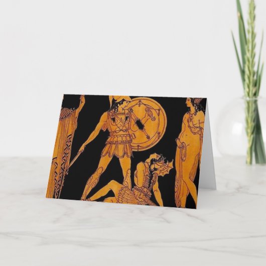 古代の神と女神のフリーズ – ギリシャ カード (正面)