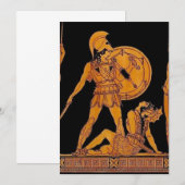 古代の神と女神のレリーフ - ギリシャ 招待状 (正面/裏面)