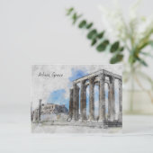 古代の神殿ゼウス,アテネ,ギリシャ ポストカード (スタンド正面)