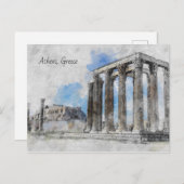 古代の神殿ゼウス,アテネ,ギリシャ ポストカード (正面/裏面)