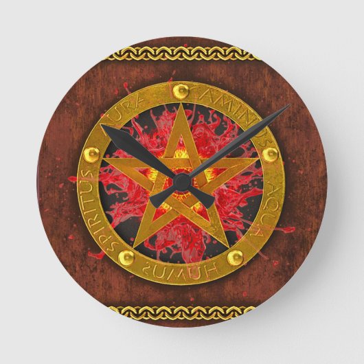 古代の神秘的なトーム魔法呪文&ポーションI ラウンド壁時計 (正面)
