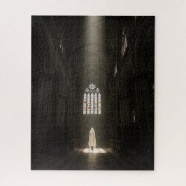 古代の神秘的な大聖堂で日に照らされた存在 ジグソーパズル