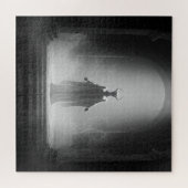 古代の神秘的な寺院の怖い角獣 ジグソーパズル (横)