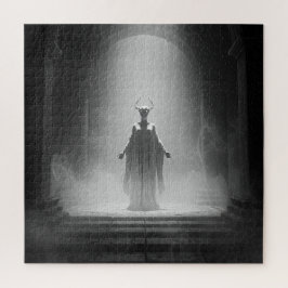 古代の神秘的な寺院の怖い角獣 ジグソーパズル