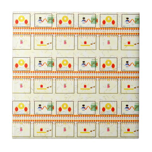 古代の絵画 タイル (正面)