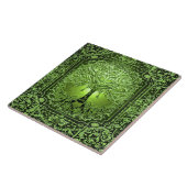 古代の緑の木素朴 タイル (側面)