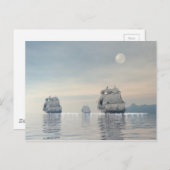 古代の船の海 ポストカード (正面/裏面)