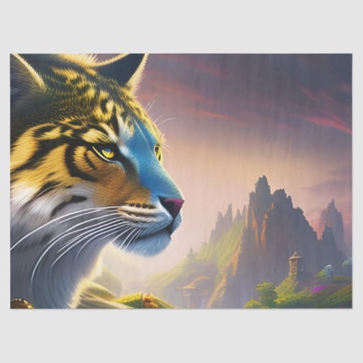 古代の虎が王国を調査 – 紫の花 薄葉紙 (正面)