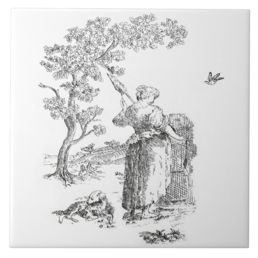 古代の農村美術 タイル (正面)