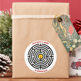 古代の迷路と悟りのシンボル ラウンドシール