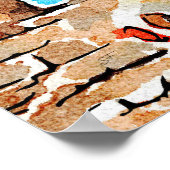 古代の遺跡で水彩色のテディベア ポスター (角)