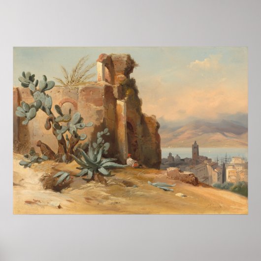 古代の遺跡の近くメッシーナ – レモンドファインアート ポスター (正面)