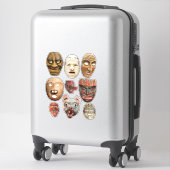 古代の部族顔マスククリップアート シール (スーツケース)