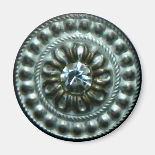 古代の銀の小川に宝石 マグネット (正面)