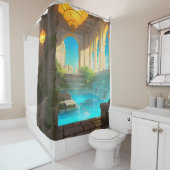 古代の風呂場 - スパの夢 シャワーカーテン (インサイチュ)