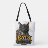 古代の黒猫の態度 トートバッグ (裏面)