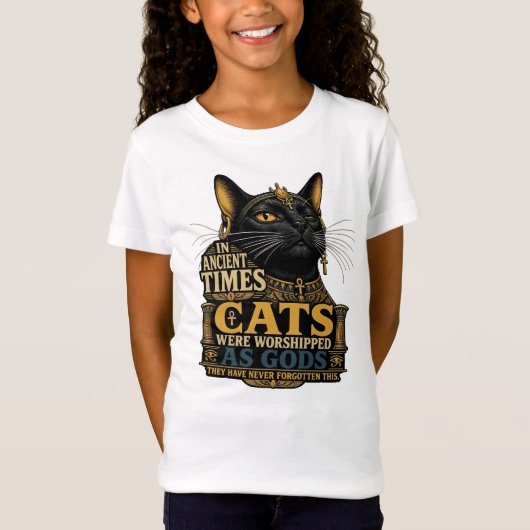 古代の黒猫の態度 Tシャツ (正面)