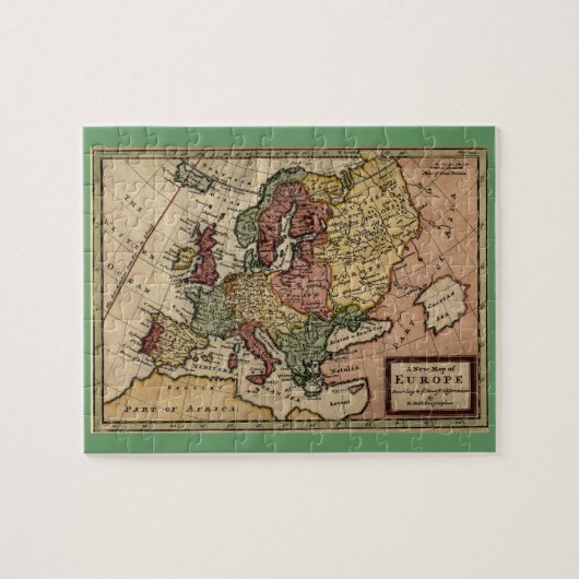 古代の1721年のヨーロッパの地図by Herman Moll ジグソーパズル (横)