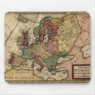 古代の1721年のヨーロッパの地図by Herman Moll マウスパッド