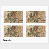 古代の1721年のヨーロッパの地図by Herman Moll 長方形シール (シート)