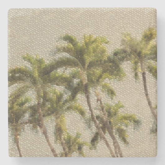 古代やしモザイク石のコースター ストーンコースター (正面)