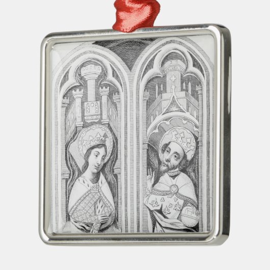 古代を取られる女王エレノアおよびハインリヒ3世 メタルオーナメント (左)