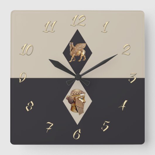 古代アシリア スクエア壁時計 (正面)