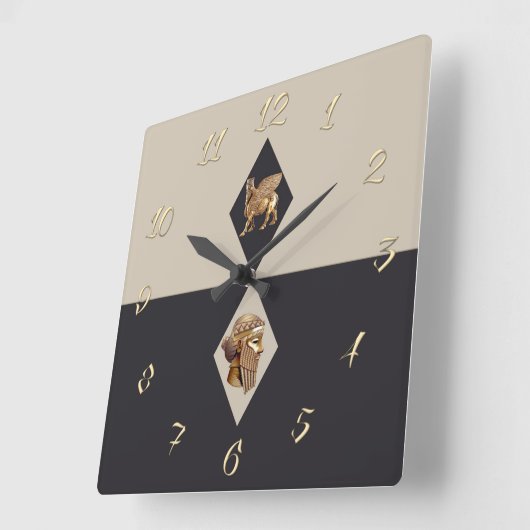 古代アシリア スクエア壁時計 (傾斜)