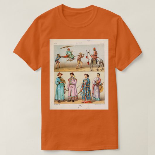 古代アジアのファッションとアクセサリー1 Tシャツ (デザイン正面)