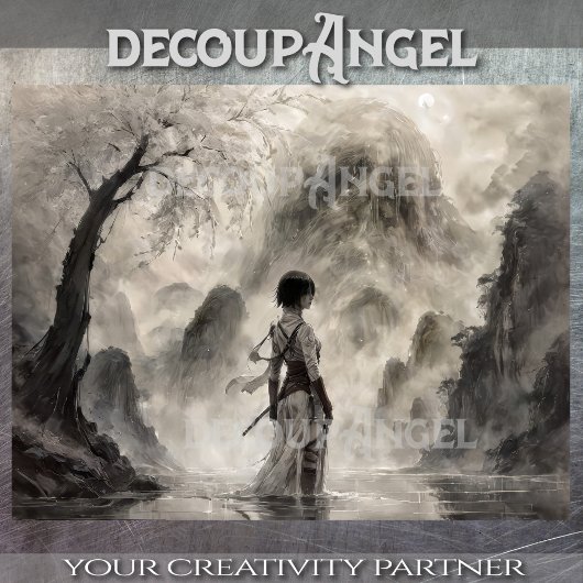 古代アジアの女性戦士 – デコページ – 薄葉紙