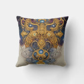 古代アステカとケルトの抽象芸術の混合記号 クッション (裏面)