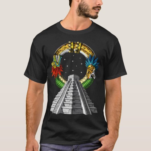 古代アステカのピラミッド Tシャツ (正面)