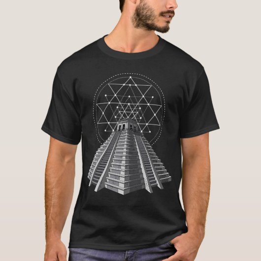 古代アステカのピラミッド Tシャツ (正面)