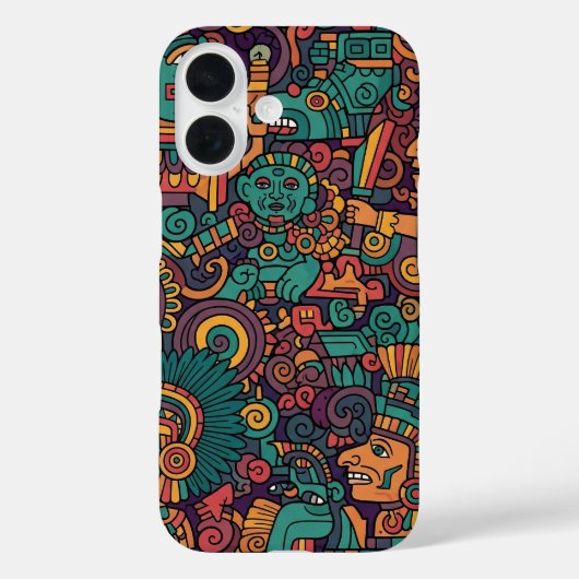 古代アステカ+インディアン+アート Case-Mate iPhoneケース (裏面)