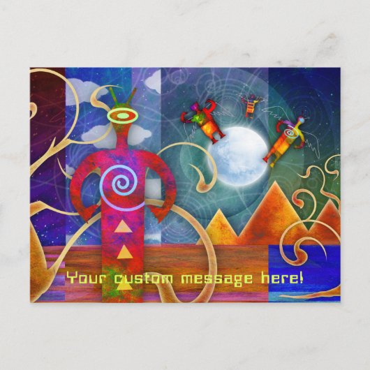 古代アストロエイリアンエンジェルズアセンディング ポストカード (正面)