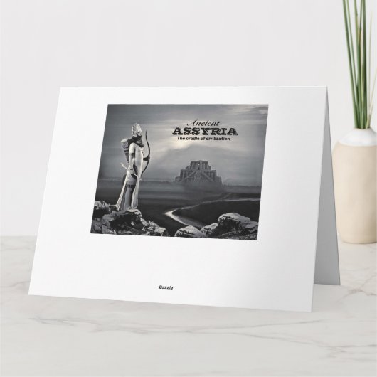 古代アッシリアで折り畳まれたグリーティングカード カード (裏面)