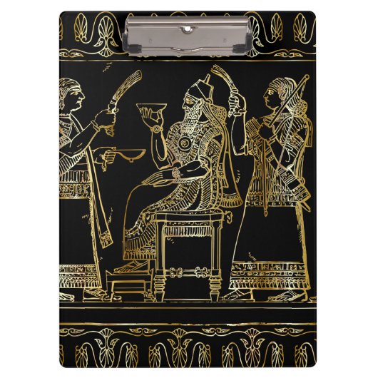 古代アッシリアの饗宴 アンティーク風 クリップボード (正面)
