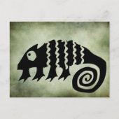 古代アフリカの部族のシンボルlinocut ポストカード (正面)