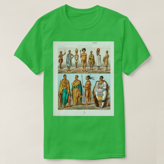 古代アフリカの部族ファッションとアクセサリー Tシャツ (デザイン正面)