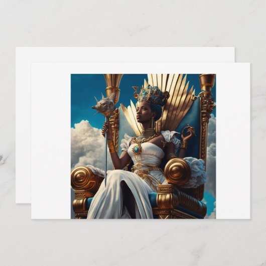 古代アフリカ・エジプトのヒゲ 招待状 (正面/裏面)