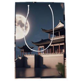 古代アロー塔建物 ミディアムペーパーバッグ