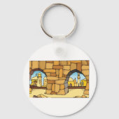 古代アーチを通る中東砂漠都市 キーホルダー (正面)