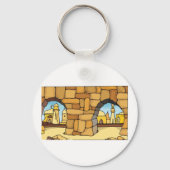 古代アーチを通る中東砂漠都市 キーホルダー (裏面)