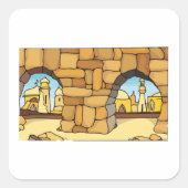 古代アーチを通る中東砂漠都市 スクエアシール (正面)