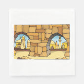 古代アーチを通る中東砂漠都市 スタンダードランチョンナプキン (正面)