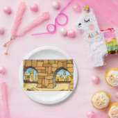 古代アーチを通る中東砂漠都市 ペーパープレート (パーティー)