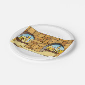 古代アーチを通る中東砂漠都市 ペーパープレート (アングル)